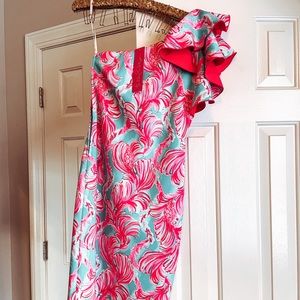 Lilly Pulitzer 00 floral one shoulder dress brand new